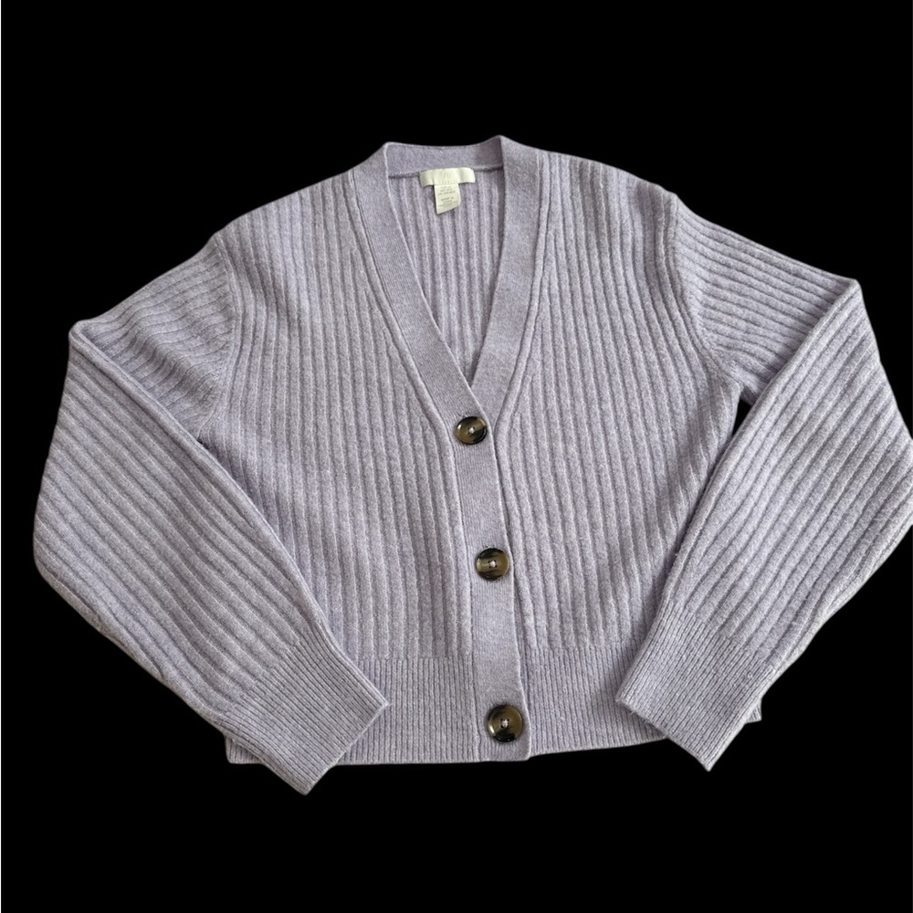 H&M Light Purple Ribbed Cardigan